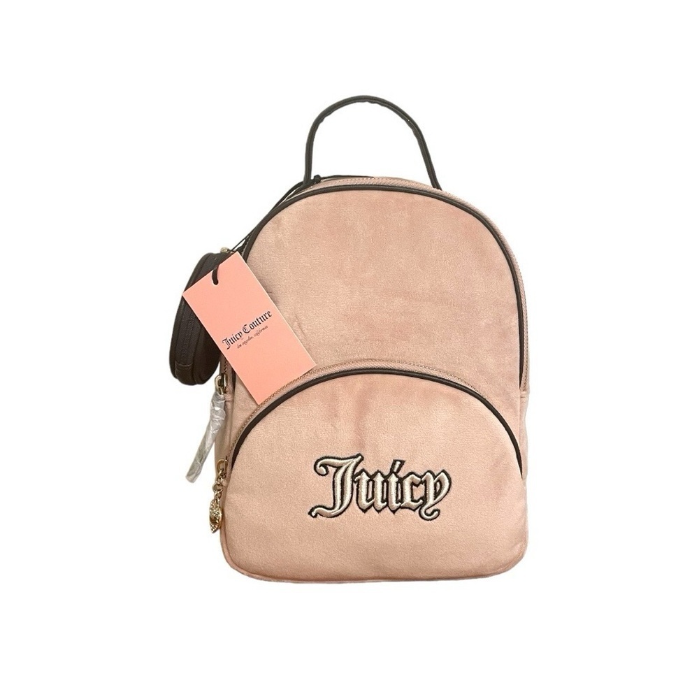 Juicy Couture Dusty Blush Velour Queen Of Everything Backpack NWT